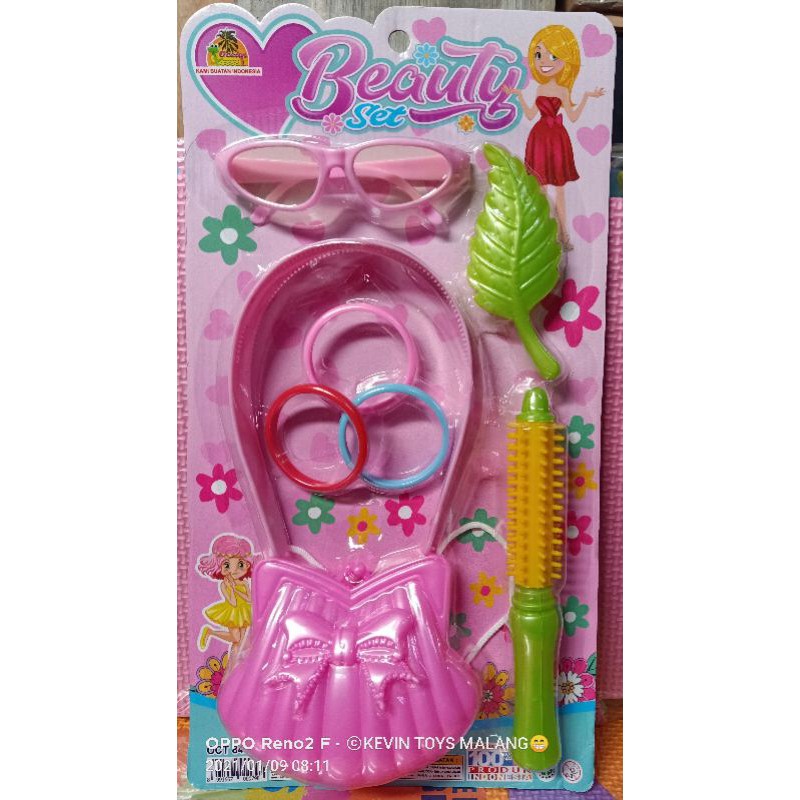 OCT 84012 MAINAN ANAK PEREMPUAN BEAUTY SET / mainan cewek tas plus sisir , bando , gelang n kacamata