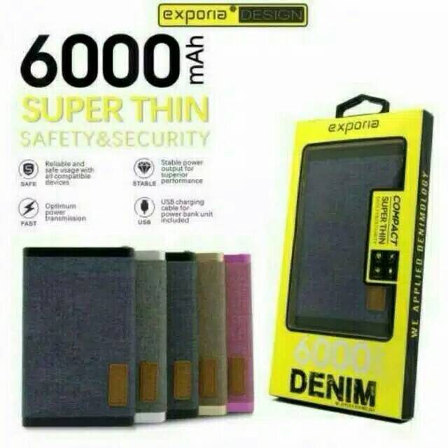 Powerbank denim Exporia 6000mah