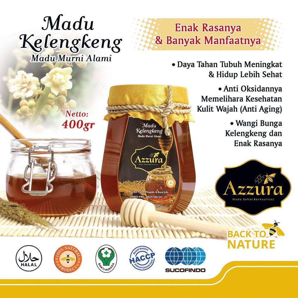 

Madu AZZURA Madu Kelengkeng Asli Murni Alami (400gr)