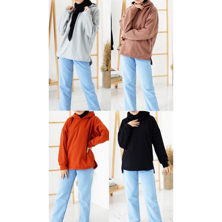Hally Hoodie Sweater/ Jaket Fleece Oversize /Hoodie wanita OVERSIZE/HOODIE JUMBO LD 120