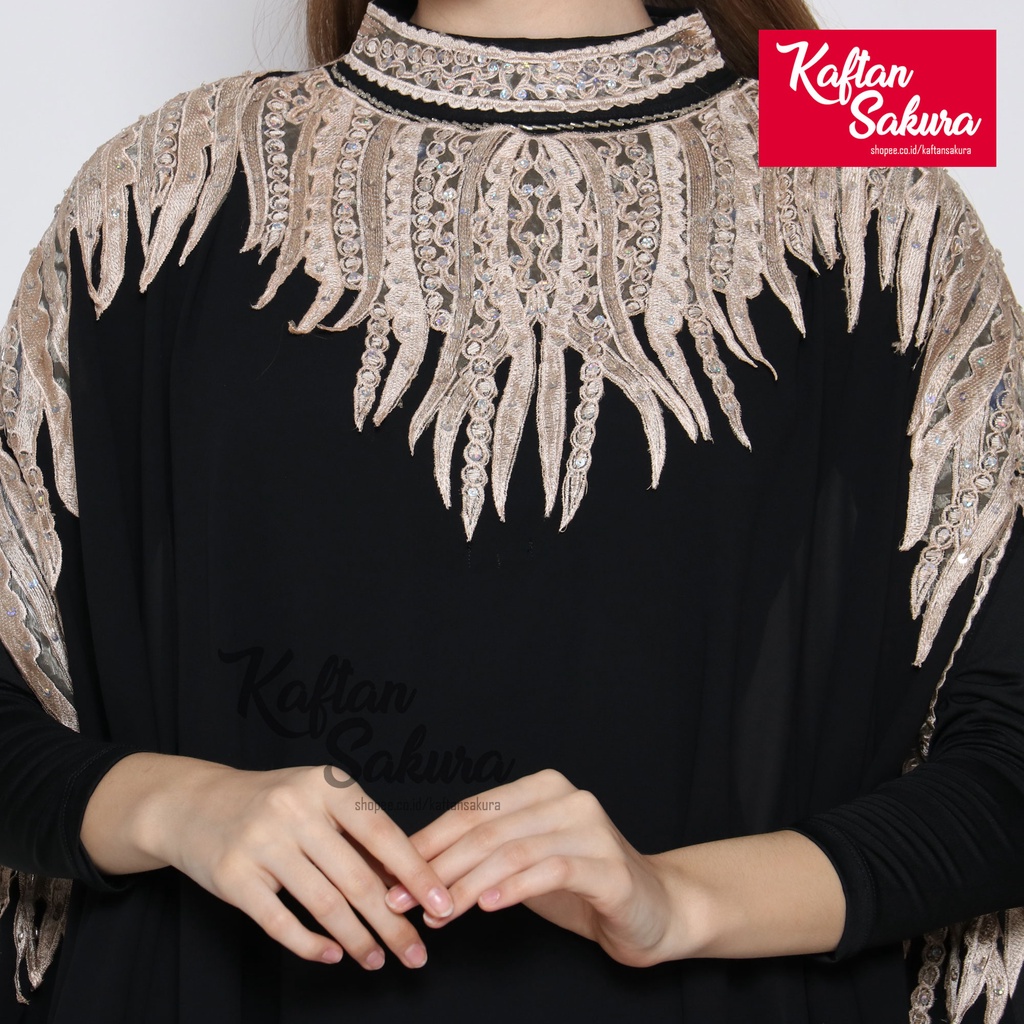Kaftan Wanita Muslim All Size Jumbo Model Bordir Akar payet untuk lebaran pesta kondangan terbaru mewah kekinian GRATIS CIPUT GRATIS INNER MANSET