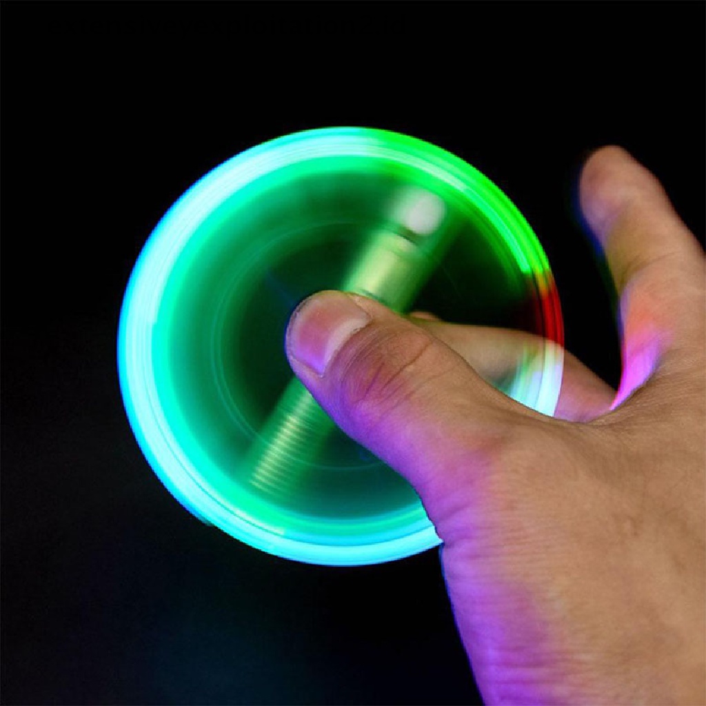 (Hotter1) 2in1 Edc Fidget Spinner Pen Dengan Lampu Led Untuk Autisme Dan