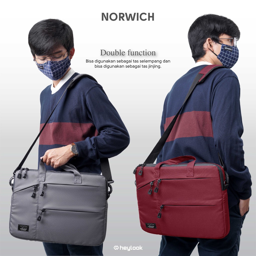 cuci gudang cuci gudang heylook official - tas selempang laptop waterproof tas laptop norwich 14"