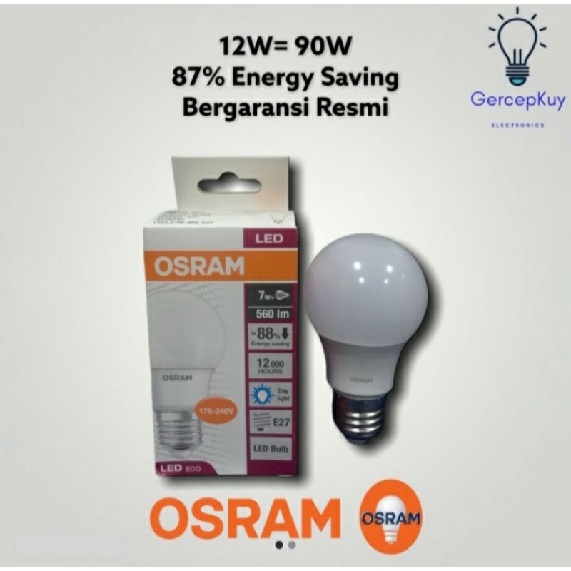 Lampu LED Osram 7W / 7 Watt Putih E27