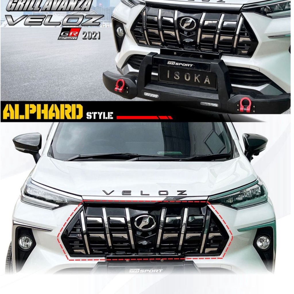 Grill Depan Toyota Veloz 2021 2022 Up Alphard Hitam Glossy List Chrome