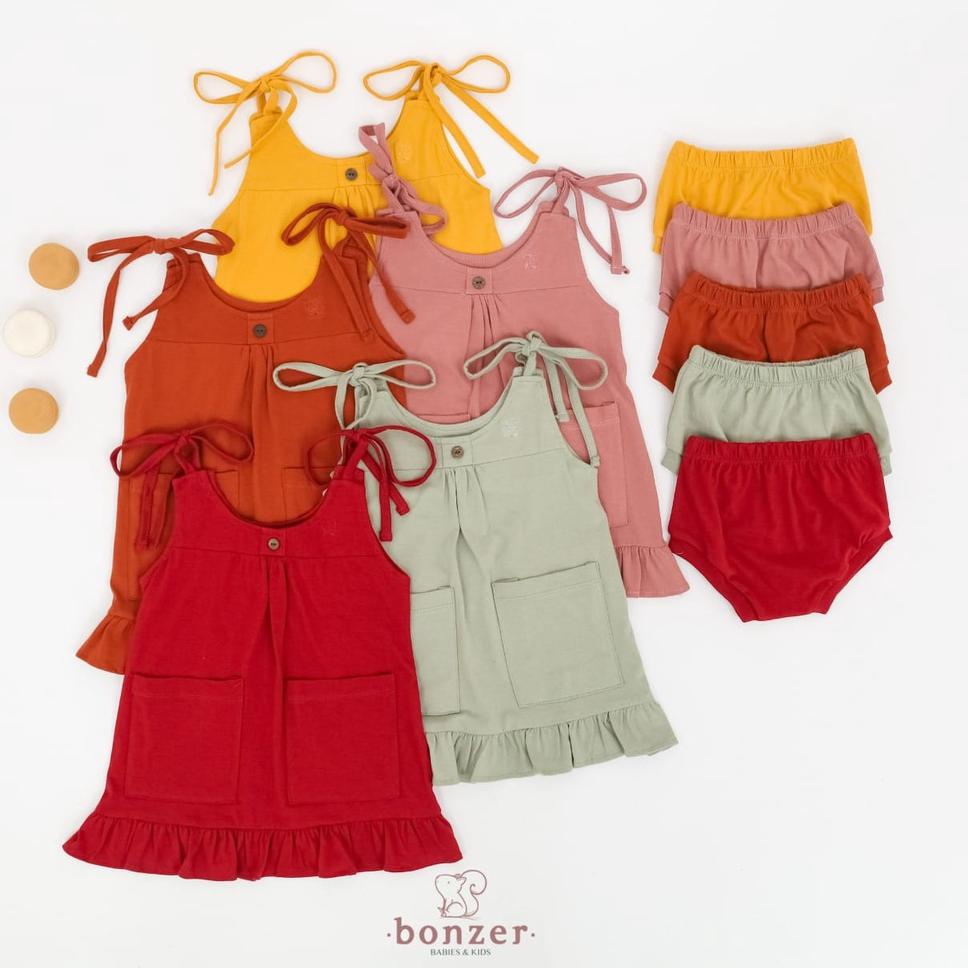 BONZER BABY FELICE DRESS DRESS ANAK BAJU ANAK SETELAN FASHION PEREMPUAN 6 - 24  M13X