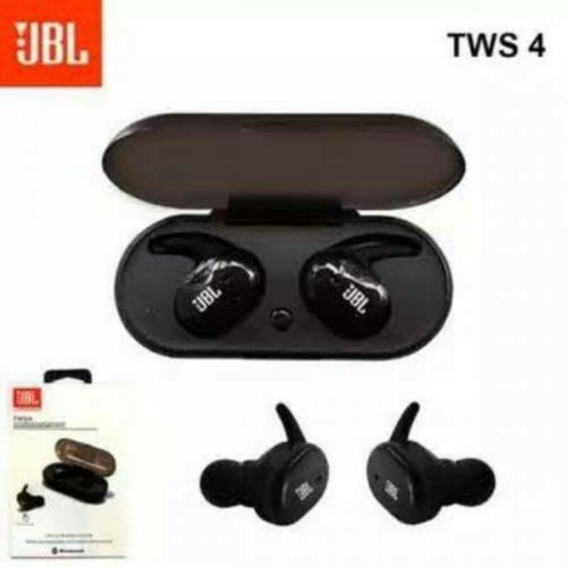 earphone TWS 4 Bluetooth stereo murah hf Bluetooth jbl