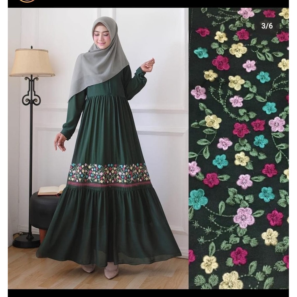 ( S M L XL XXL XXXL 5L ) NEW FASHION MUSLIM AMARA BORDIR | GAMIS JUMBO