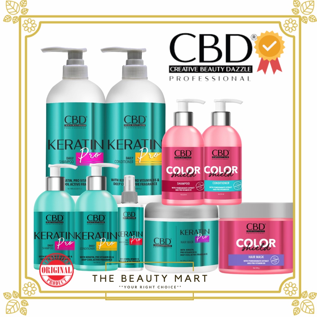 CBD Professional Keratin Pro | CBD Color Shield Series Daily Treatment Shampoo &amp; Conditioner | Collagen Repair Shampoo Conditioner