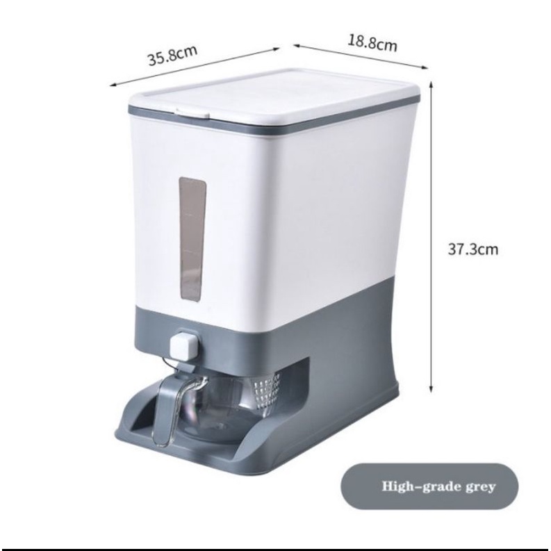 TEMPAT BERAS 12 liter / DISPENSER BERAS 12Liter / TEMPAT SIMPAN BERAS / WADAH PENYIMPANAN BERAS OTOMATIS 12KG multifungsi