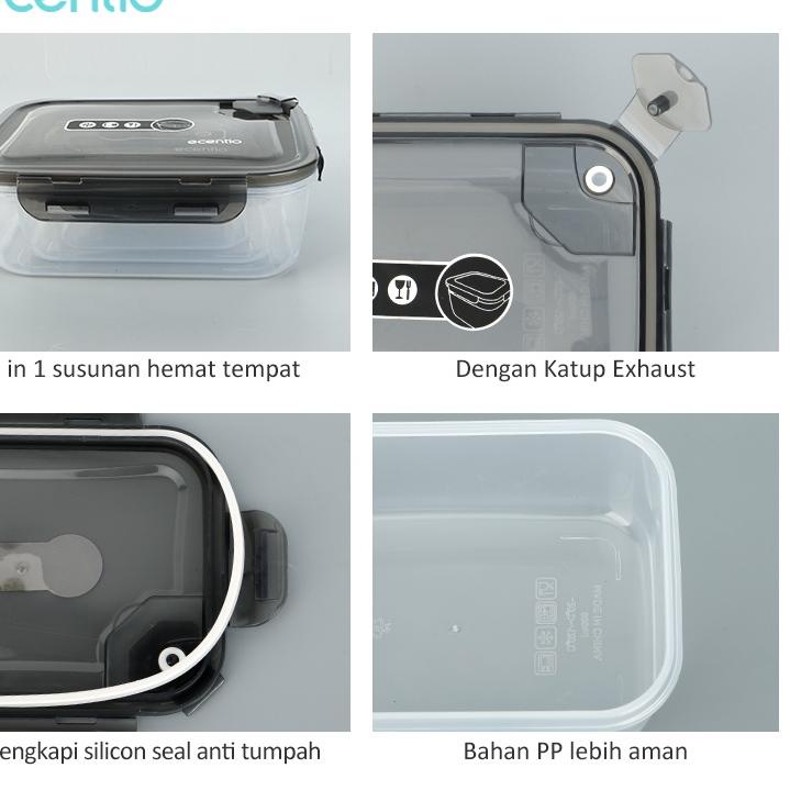 ✅Viral ecentio Food Storage Box Kontainer Box Tempat Penyimpanan Cereal box lunch box |Stock terbaru
