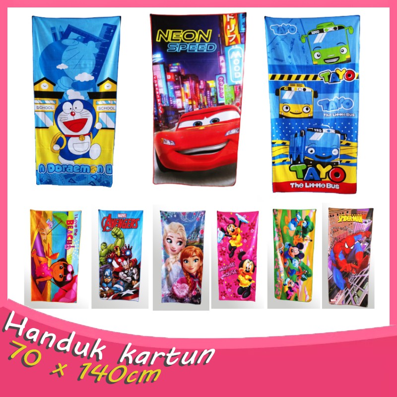 Handuk Mandi Anak handuk Karakter Ukuran 70x140cm Termurah