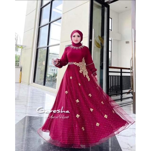 Gavesha Gown Original By Aura Hijab / Gamis Pesta By Aura Hijab / Gamis Cantik