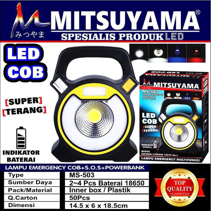 Lampu Emergency COB + SOS + Powerbank Mitsuyama MS-503