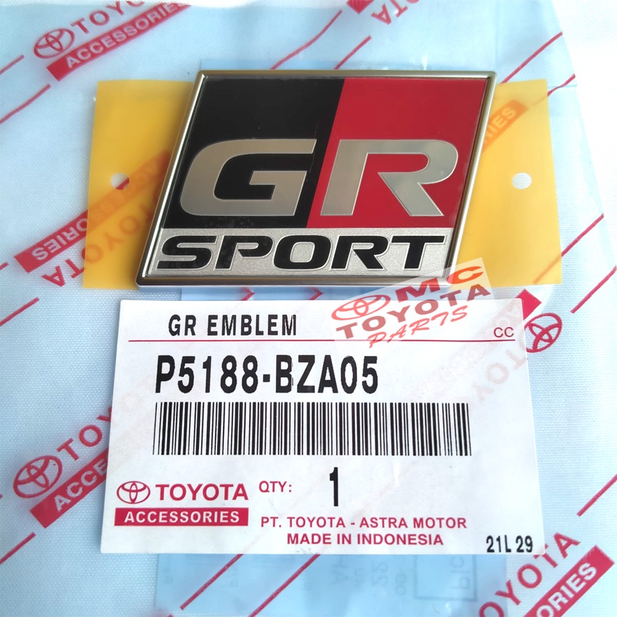 Emblem Logo GR / Gazoo Racing Sport Universal Toyota Belakang P5188-BZA05