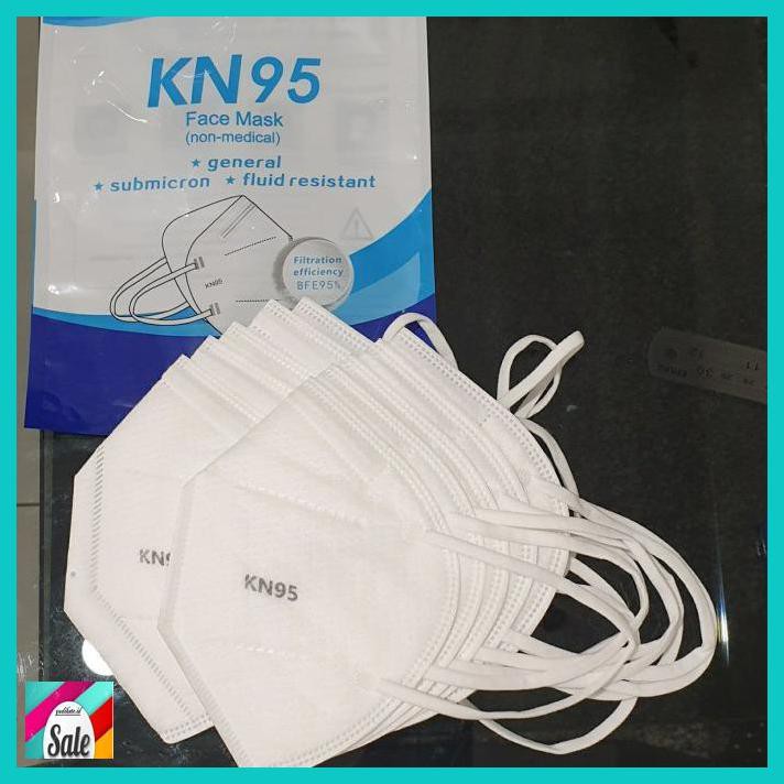 DCDISPOSABLE- MASKER KN95 KN 95 MASKER K N95 5PLY STERIL & HIGENIS SEGEL ORIGINAL - FACE MASK PUTIH