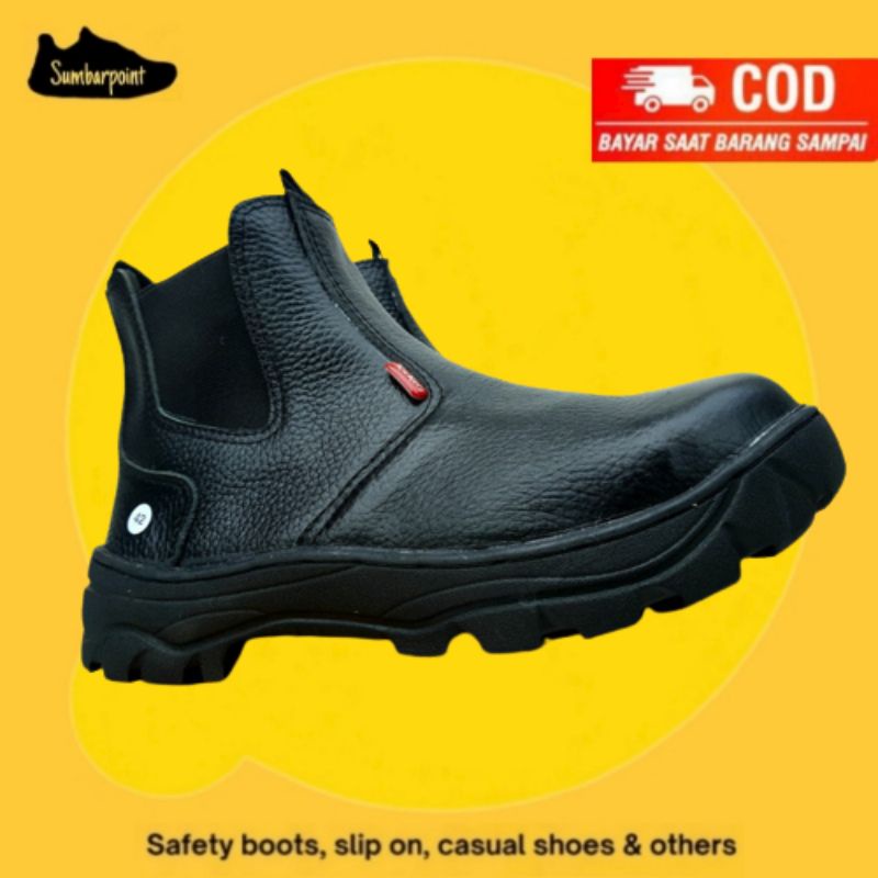 Safety Shoes King Slip On - Sepatu Safety Boots King Ujung Besi - Sepatu Kerja Proyek