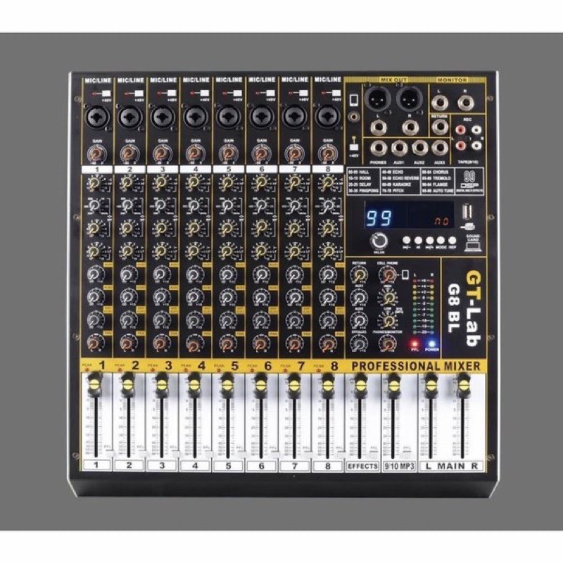 Mixer GT-Lab by RDW G8 BL Original 8Channel Bluetooth USB