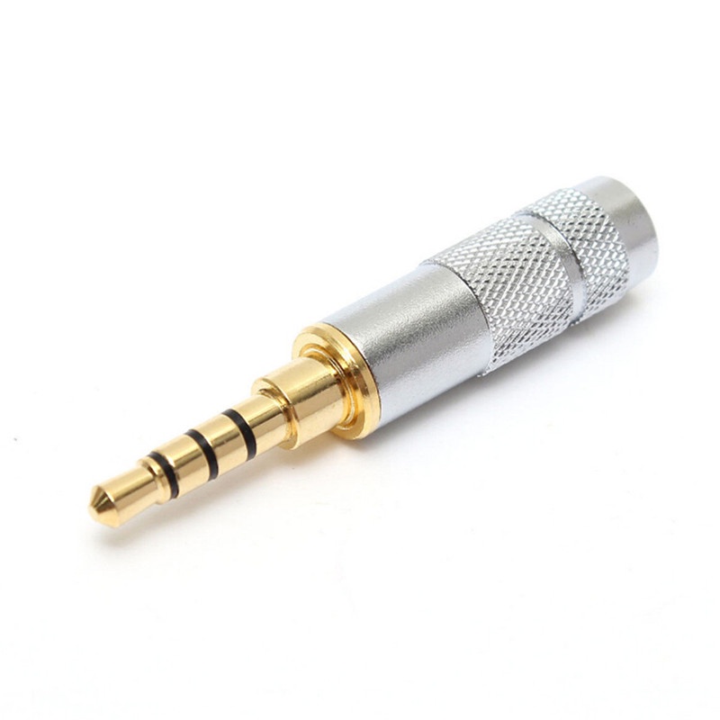 Jack Audio 3.5mm 4 Pole Male Plug Untuk Headphone