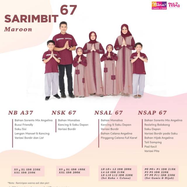 SARIMBIT nibras 2020 SARIMBIT 67 MAROON