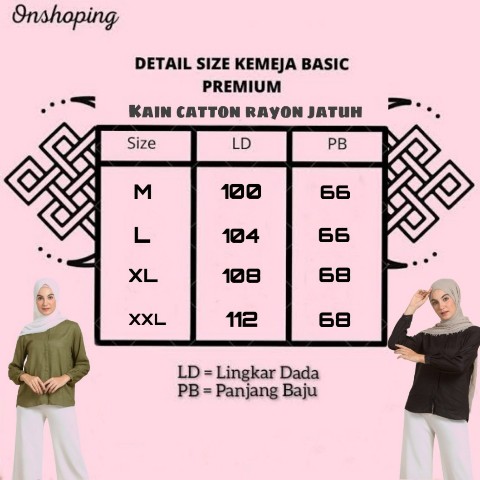 KEMEJA WANITA PANJANG / Kemeja Atasan Wanita Polos Basic-1