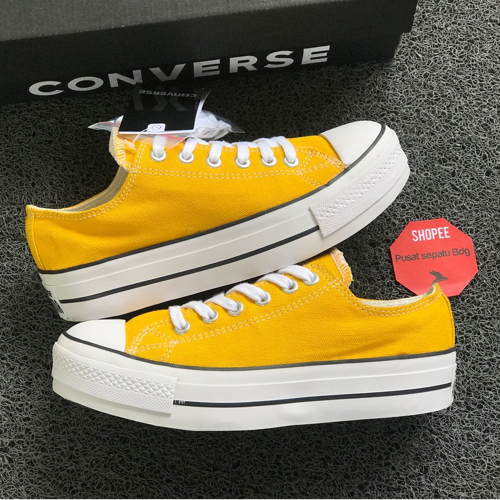 Sepatu Converse Platform Hak Tinggi Low Yellow Sun Flower