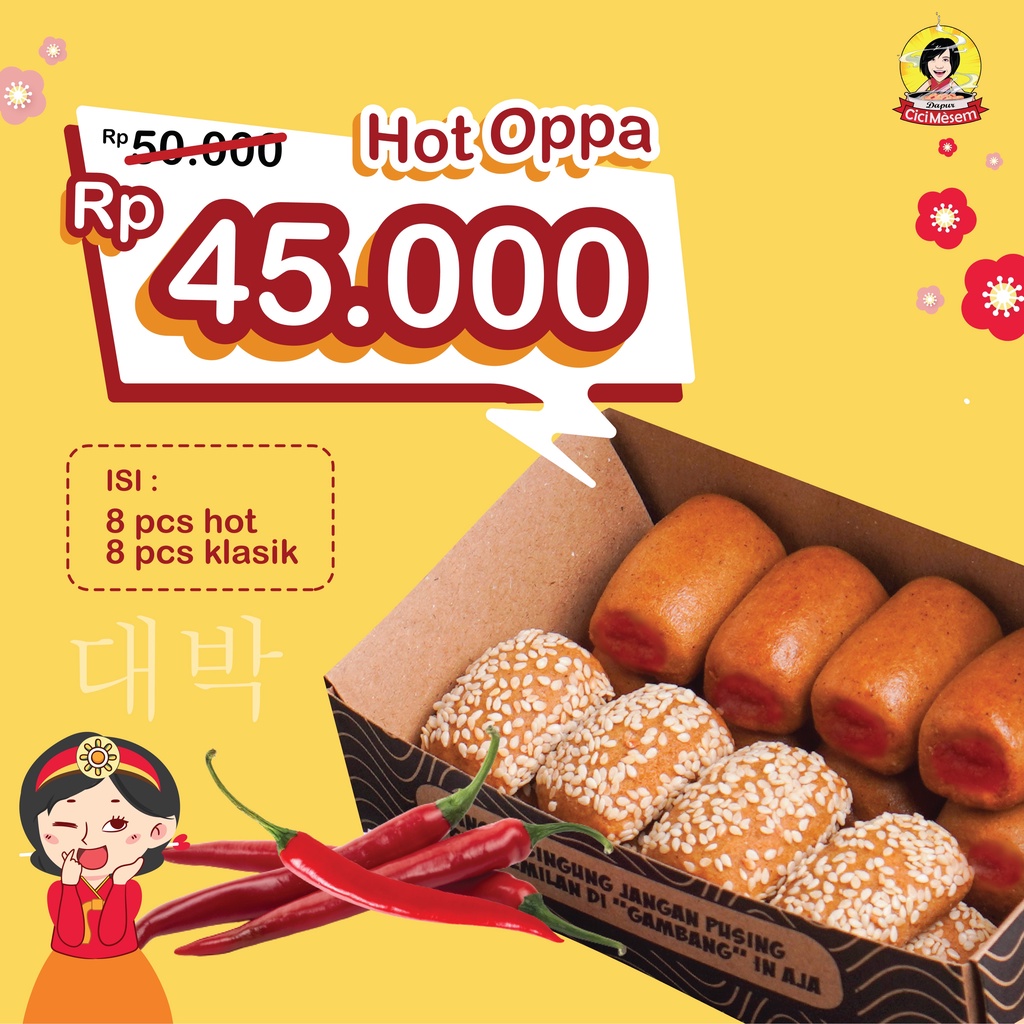 Kue Gambang Hot Oppa (khas Dapur cici Mesem), Roti pedas cemilan enak sarapan