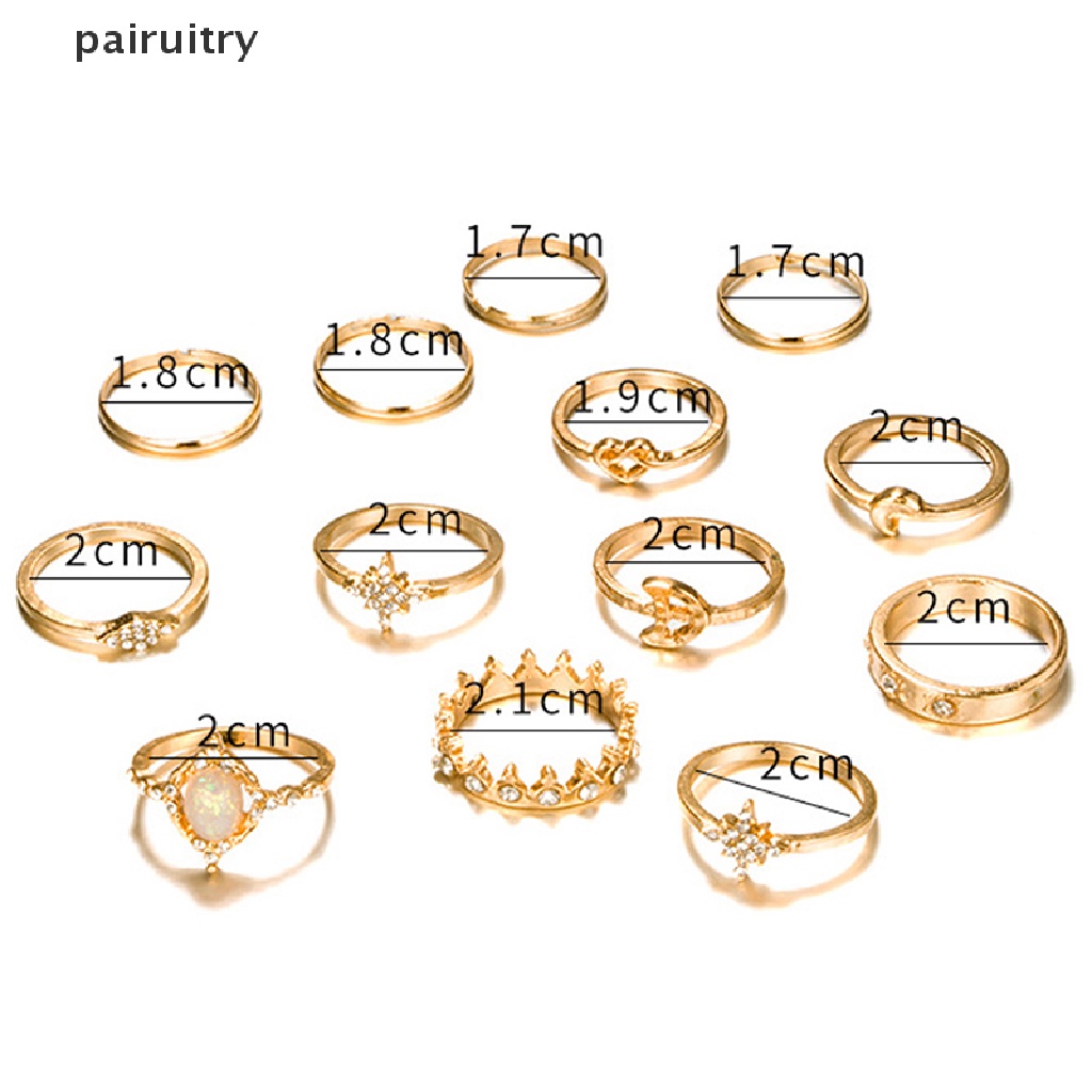 13pcs / set Cincin Buku Jari Aneka Bentuk Warna Silver Untuk Wanita