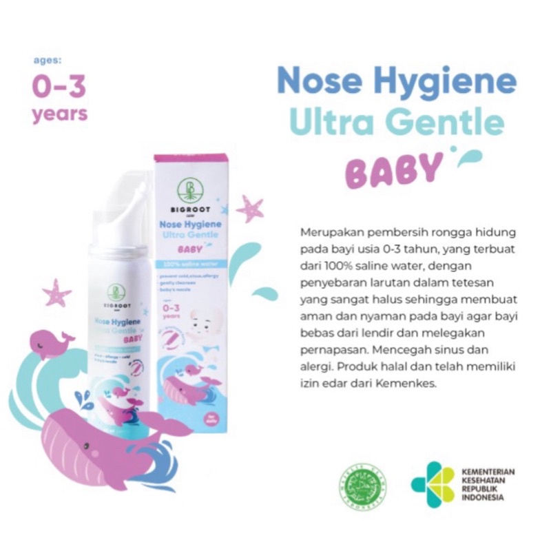 BIGROOT Nose Hygiene Stuff Relief &amp; Ultra Gentle Baby 50ml | Nasal Hygiene Spray