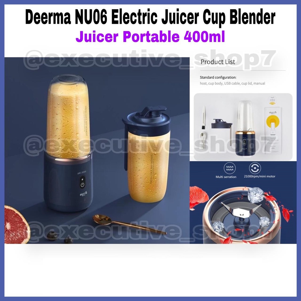 Deerma NU06 Electric Juicer Cup Blender - Juicer Portable 400ml - Garansi Resmi 1 Tahun