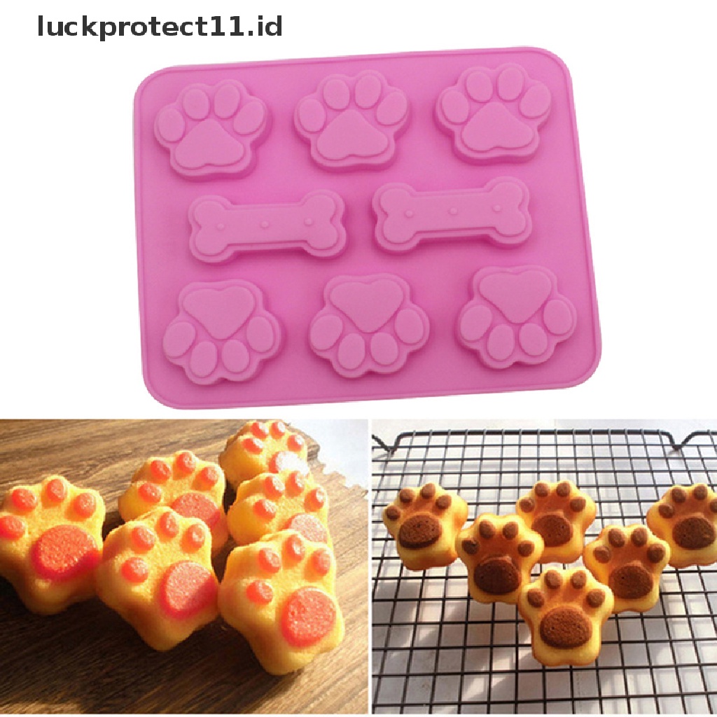 //HG&amp;ID// Silicone Baking Mold Dog Bone Dog Footprint Cake Mold Food Grade Baking Mould .