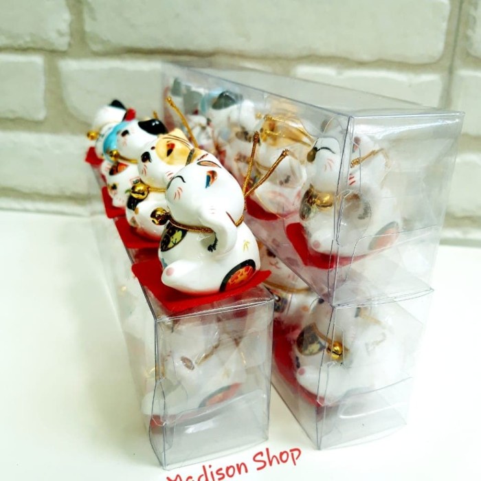 MANEKI NEKO KUCING HOKI MINI SET 5 ( B ) SOVENIR KADO UNIK Harga Grosir Termurah