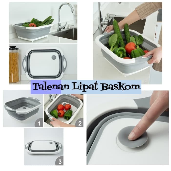 SHENAR TALENAN LIPAT 3 IN 1 MULTIFUNGSI / BASKOM LIPAT WADAH CUCIAN SAYUR SERBAGUNA/ TALENAN LIPAT, SHENARCORNER168