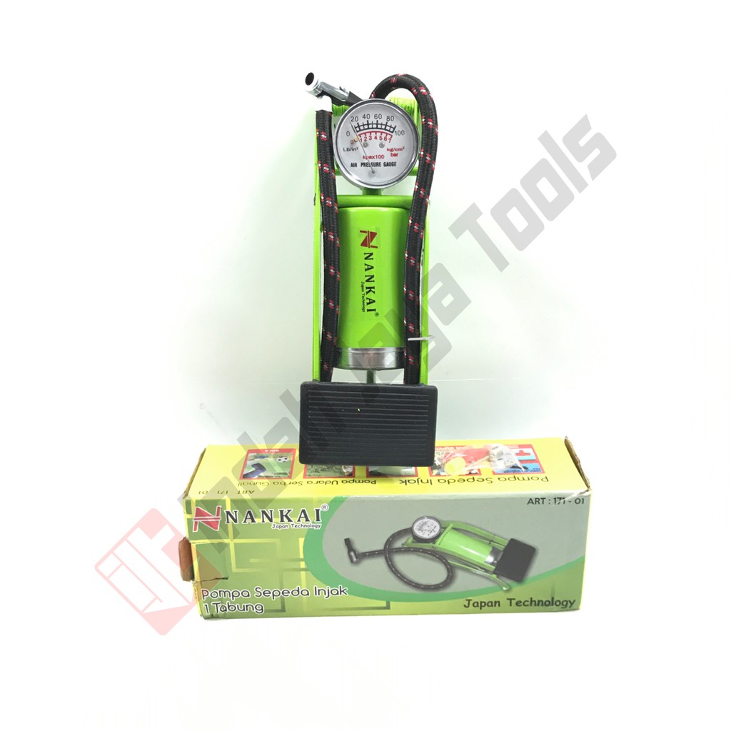 NANKAI 171-01 Pompa Sepeda SATU TABUNG Injak Kaki - Foot Pump Motor