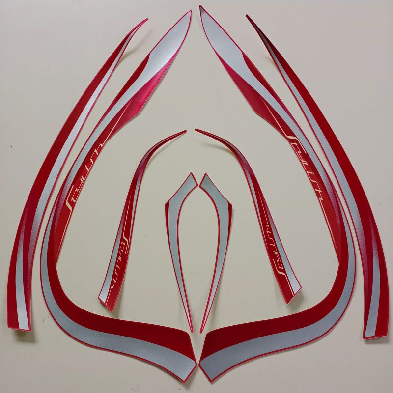 stiker striping motor honda scoopy 2022 prestige stylish merah matte list body standar terbaik termu