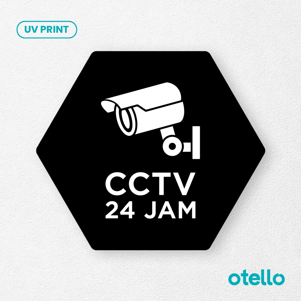 CCTV 24 Jam Sign Board Akrilik Tempel Signage Dinding Papan Acrylic Restoran Dinding Petunjuk Toko Cafe