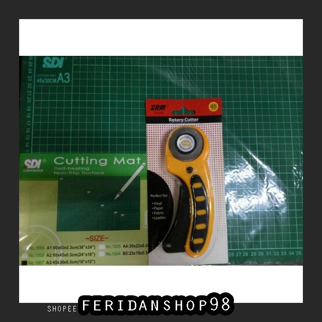 

FS349 CUTTING MAT PAKET CUTTING MAT ATK A3+ ROTARY CUTTER SDI HOT PROMO BY FERIDANSHOP98
