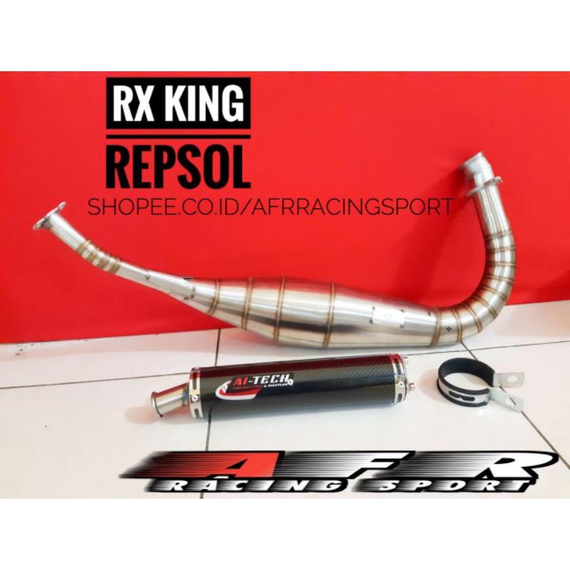 Knalpot Rx King Kolong Repsol Aitech Stainless Karbon