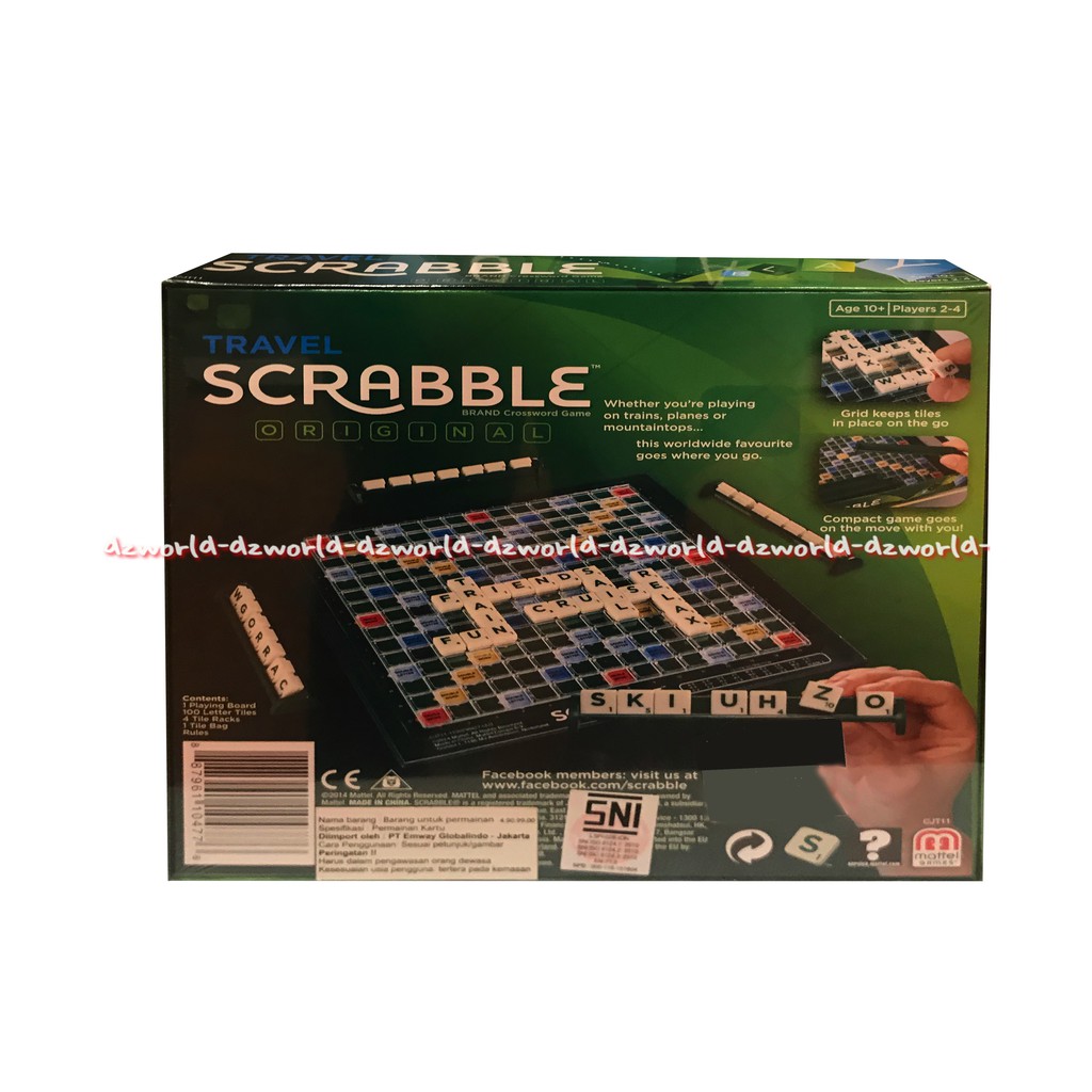 Travel Scrabble Original Mainan Tebak Kata Skrebble Susun Kata Edukasi Untuk Menemani Saat Treveling