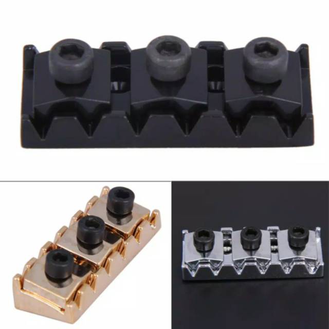 Locking nut gitar black crome gold bonus kunci L