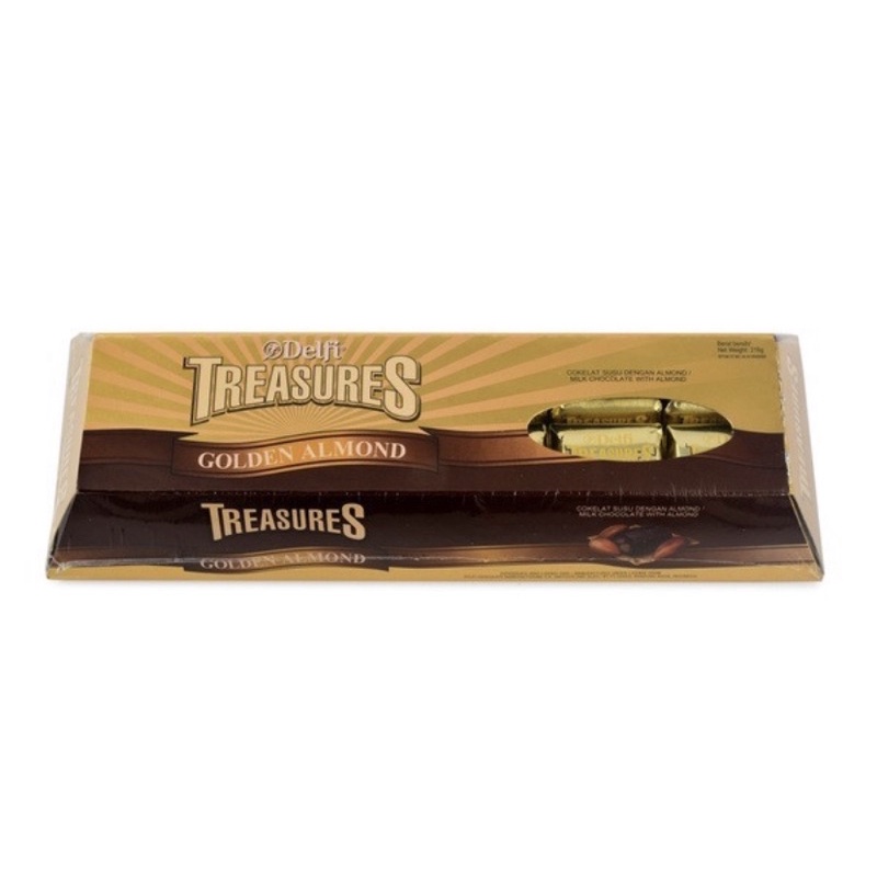 DELFI TREASURE EXCLUSIVE 216gr / kemasan box gift 216 gr / hampers / treasure almond / delfi treasure cookies &amp; cream