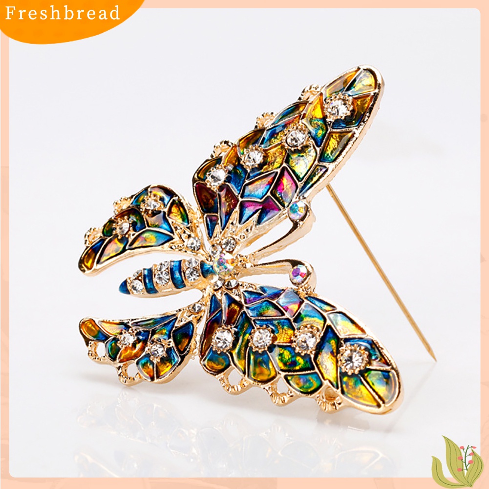 Fresh| Butterfly Bros Bentuk Kupu-Kupu Aksen Berlian Imitasi Warna-Warni Bahan Metal Untuk Wanita