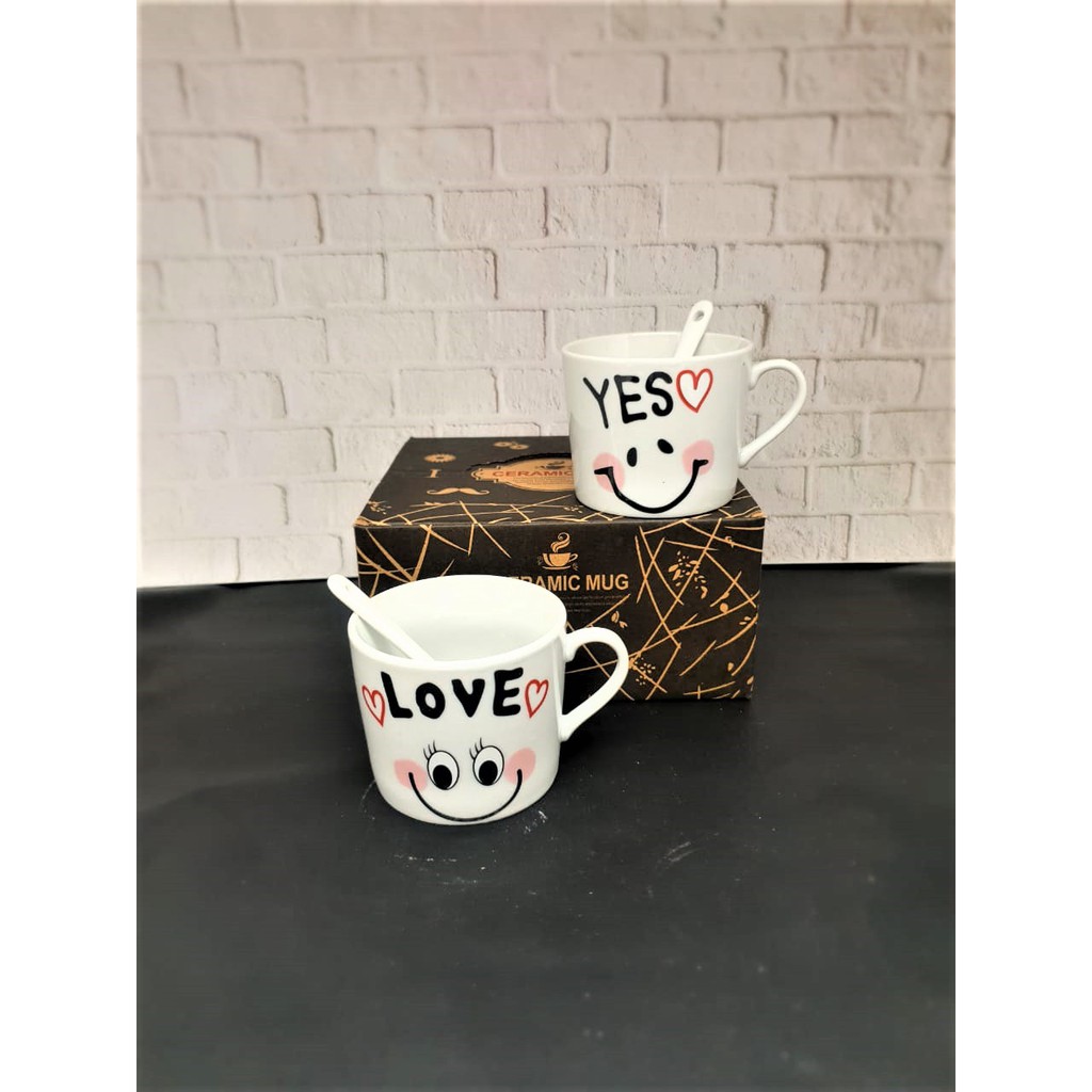 BABEE - MUG COUPLE MINI / MUG PASANGAN HADIAH / MUG KERAMIK COUPLE / KADO UNIK GIFT