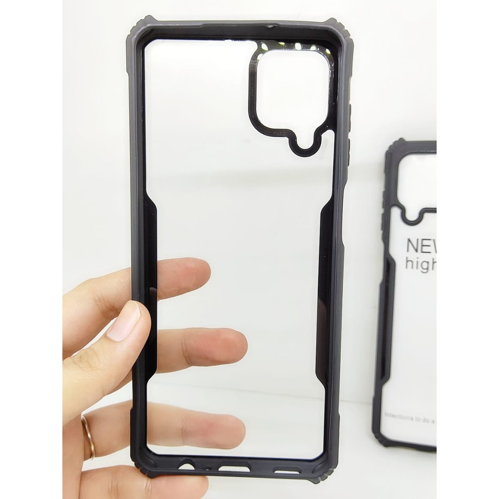 Anti Shocking Samsung A12 M12 6.5 Inch Hardcase List Hitam Acrylic Case