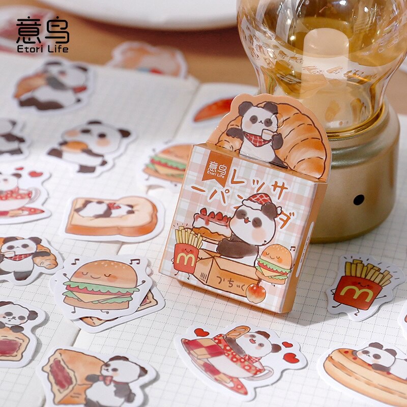 

STICKER DECO BURGER PANDA SCRAPBOOK DIARY JOURNAL DIY LOVERSTUFF