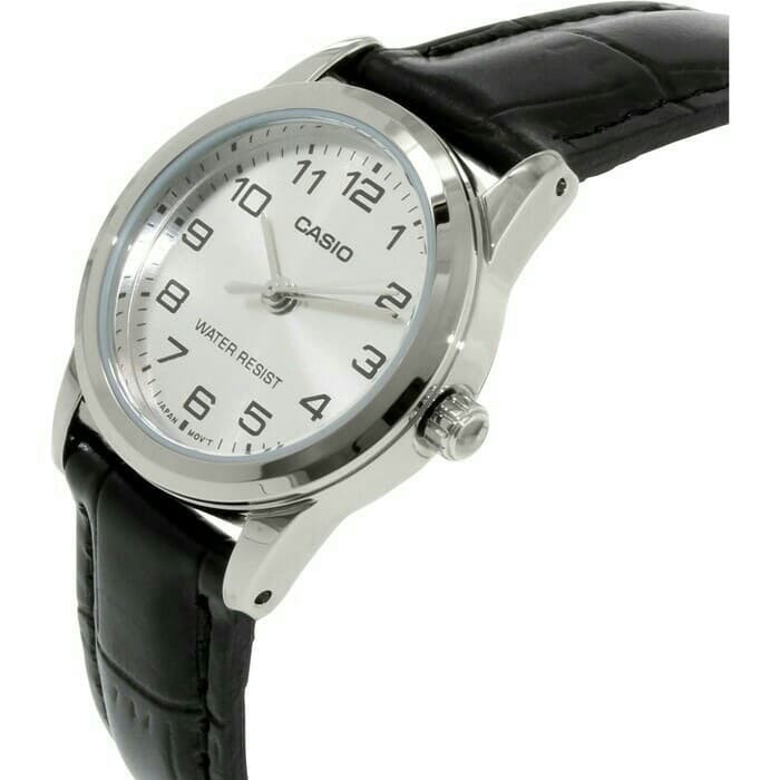 Casio Original LTP-V001L (Luxurious And Glamorous) Jam Tangan Kulit - Silver - Kulit - Analog