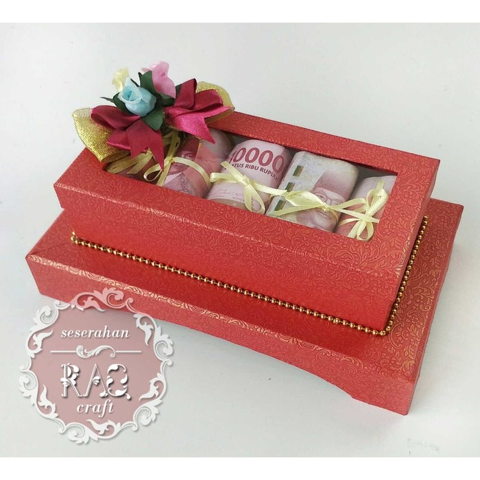 KOTAK SESERAHAN / KOTAK MAHAR UANG / KOTAK MAHAR NIKAH / KOTAK SESERAHAN MAHAR UANG WARNA MERAH