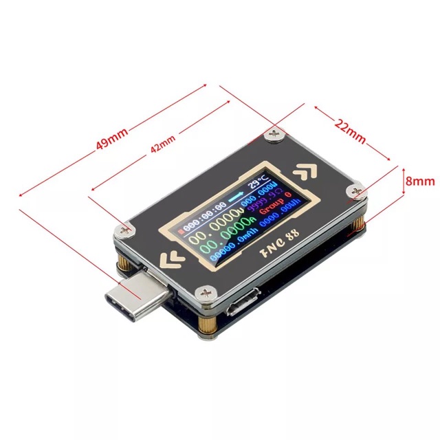 FNC88 Type-C PD Trigger USB-C Voltmeter Ammeter Voltage 2way Current Meter Multimeter USB Tester