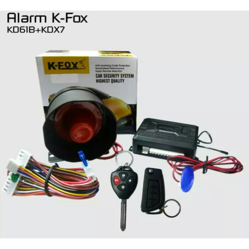 Alarm Mobil Universal K-FOX  Dengan Kunci 2 Motif