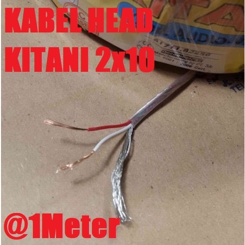 1 Meter Kabel Head KITANI 2x10x38/0.12mm Coaxial 3 Jalur Stereo isi 3 Serabut Speaker DIY Ground